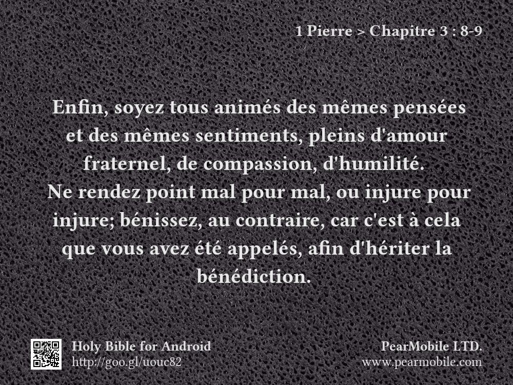 1 Pierre, Chapitre 3:8-9
